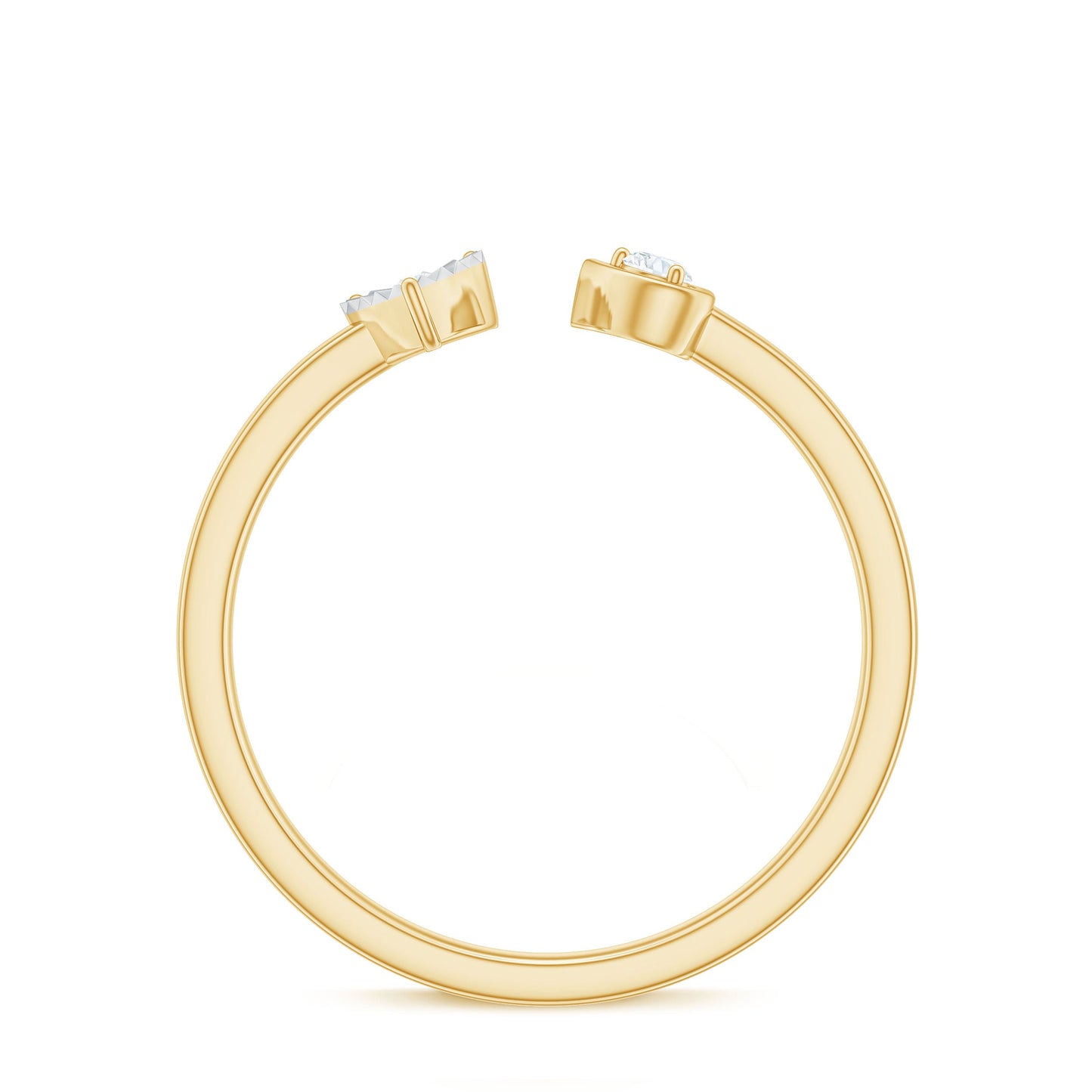 Anillo de Promesa de Corazón de Diamante Auténtico Certificado Estilo Brazalete