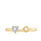 Anillo de Promesa de Corazón de Diamante Auténtico Certificado Estilo Brazalete