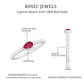 East West Style Pear Shape Ruby Promise Ring with Diamond