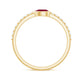 East West Style Pear Shape Ruby Promise Ring with Diamond