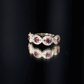 Pink Tourmaline Infinity Half Eternity Band Ring with Diamond