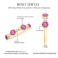 Alternate Semi Eternity Ring with Pink Tourmaline and Diamond