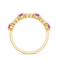 Alternate Semi Eternity Ring with Pink Tourmaline and Diamond
