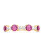 Alternate Semi Eternity Ring with Pink Tourmaline and Diamond