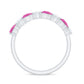 Anillo de boda para mujer con turmalina rosa natural y diamantes
