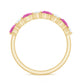 Anillo de boda para mujer con turmalina rosa natural y diamantes