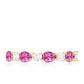 Anillo de boda para mujer con turmalina rosa natural y diamantes