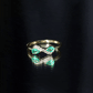 Natural Pear Emerald and Diamond Infinity Promise Ring
