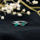 Natural Pear Emerald and Diamond Infinity Promise Ring