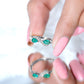Natural Pear Emerald and Diamond Infinity Promise Ring