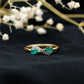 Natural Pear Emerald and Diamond Infinity Promise Ring