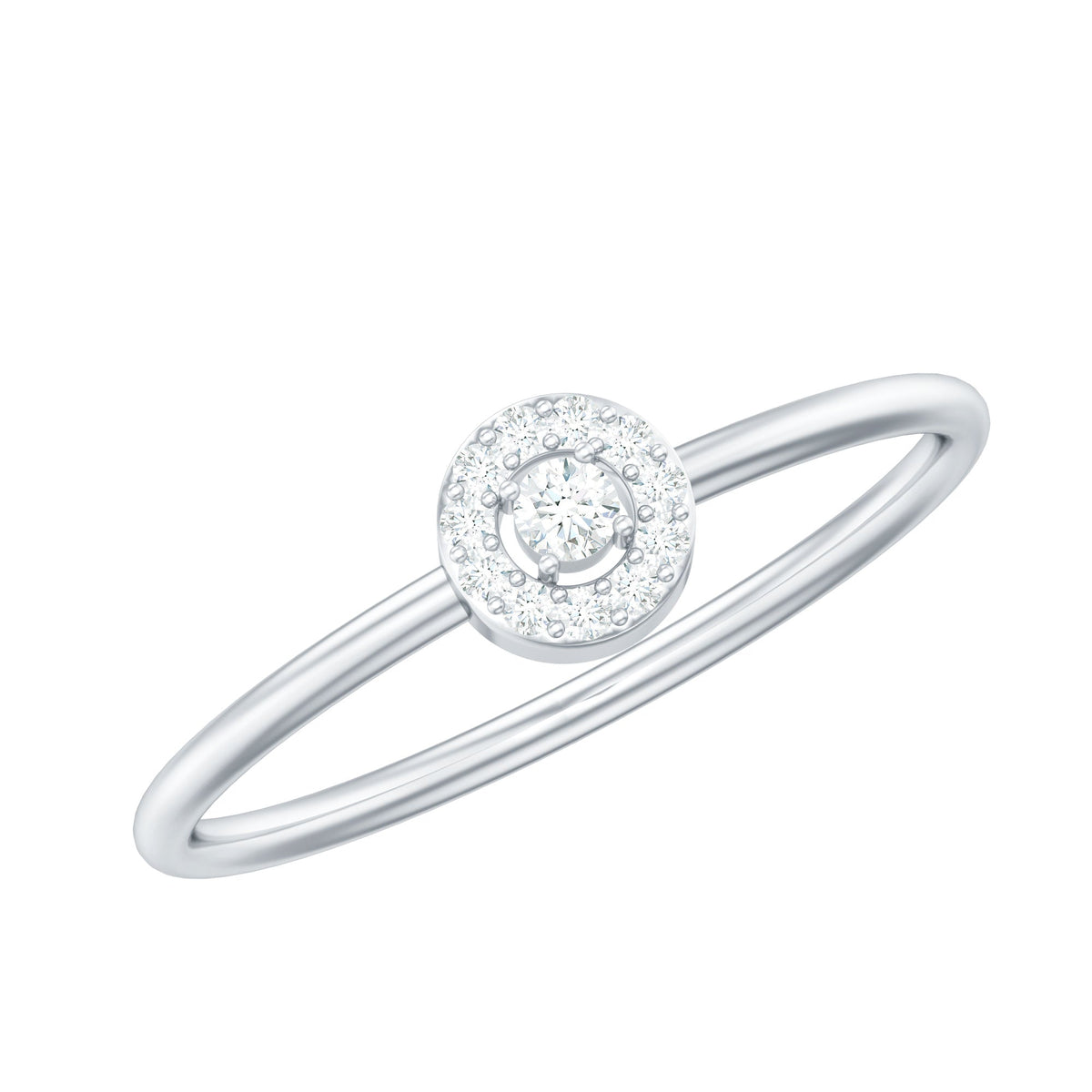 Anillo de promesa delicado con diamante natural