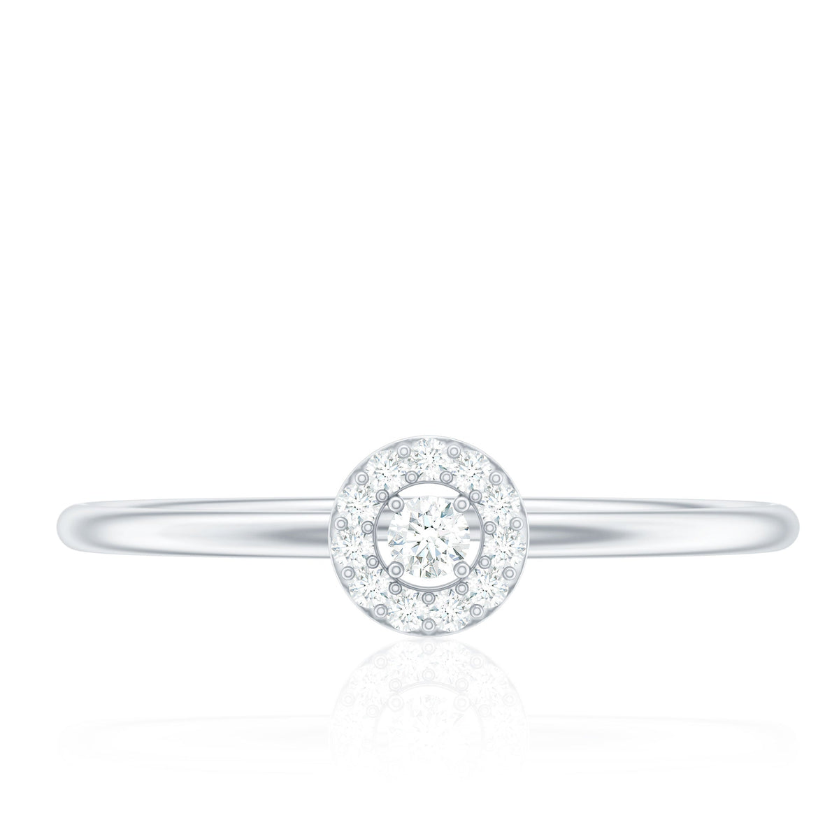 Anillo de promesa delicado con diamante natural