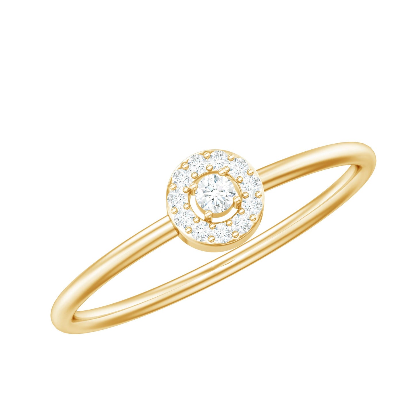 Anillo de promesa delicado con diamante natural