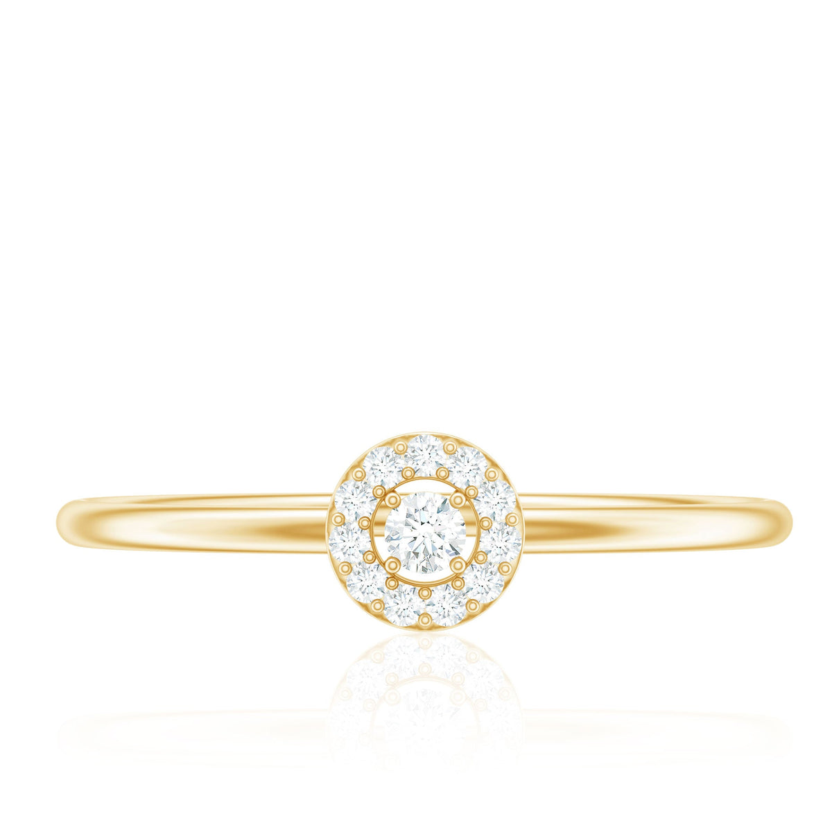 Anillo de promesa delicado con diamante natural