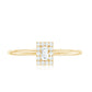 Baguette Cut Diamond Halo Promise Ring with Certificate