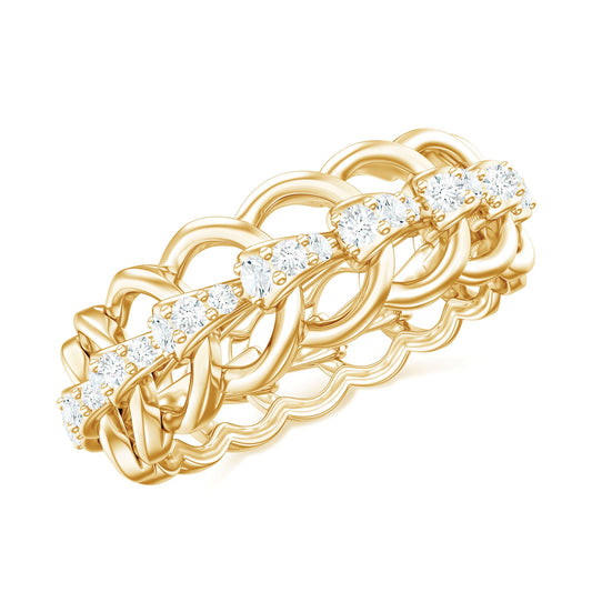 Anillo de Boda de Moissanita Eternidad Certificado para Mujer