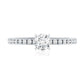 Moissanite Minimal Engagement Ring with Side Stone