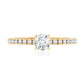 Moissanite Minimal Engagement Ring with Side Stone