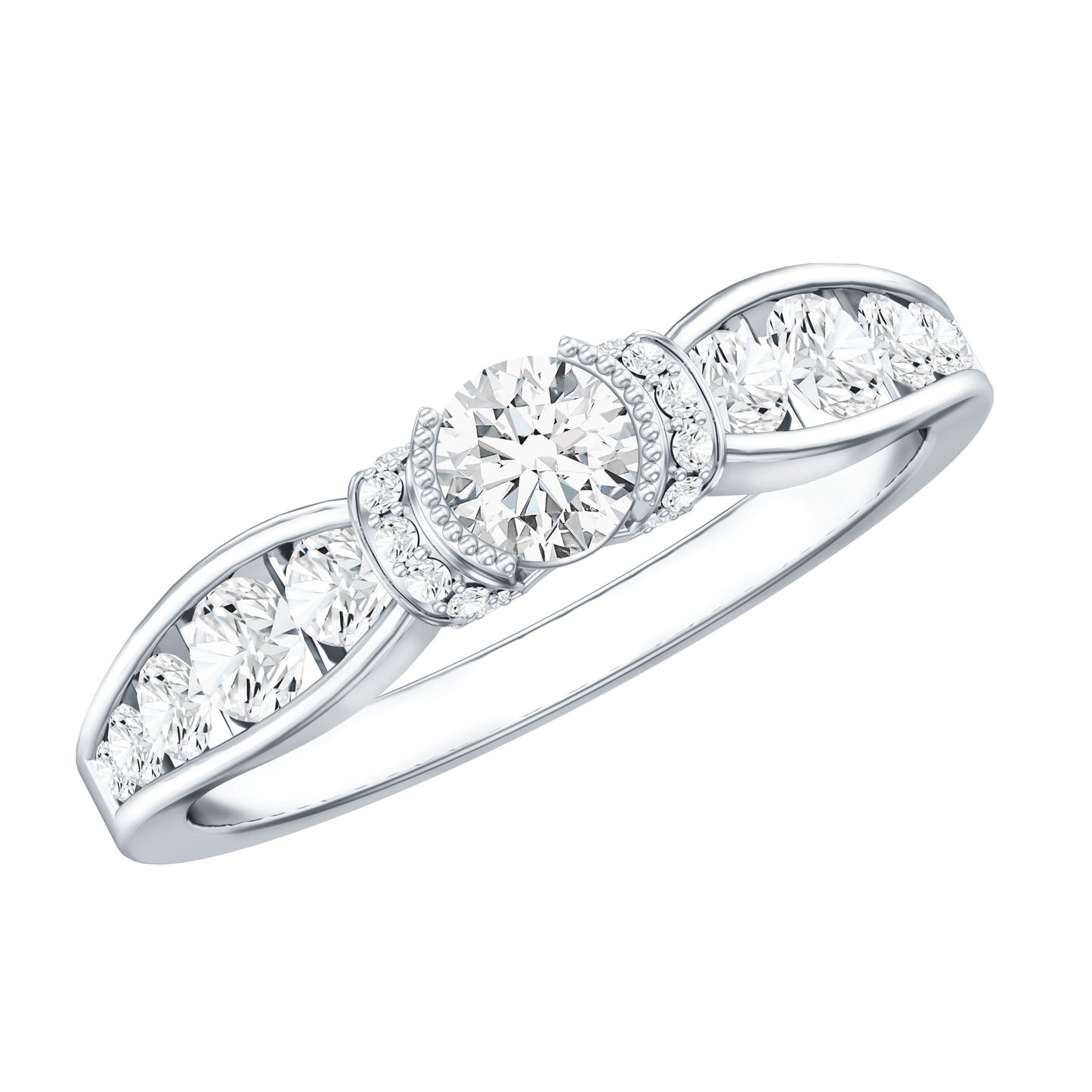 Anillo de compromiso de moissanita estilo vintage para mujer