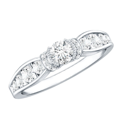 Anillo de compromiso de moissanita estilo vintage para mujer