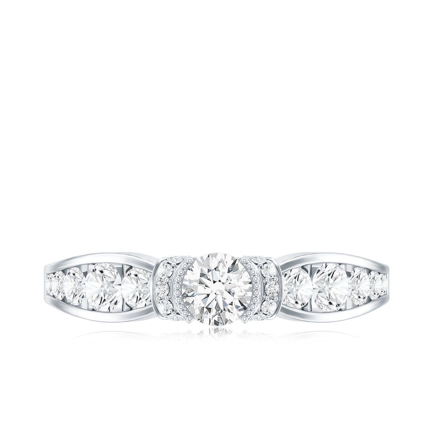 Anillo de compromiso de moissanita estilo vintage para mujer