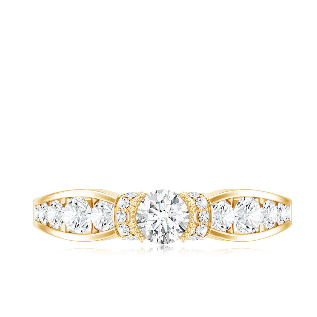 Anillo de compromiso de moissanita estilo vintage para mujer