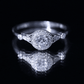 Round Cut Moissanite Antique Engagement Ring