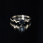0.6 Carat Round London Blue Topaz Commitment Ring with Diamond