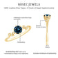 0.6 Carat Round London Blue Topaz Commitment Ring with Diamond