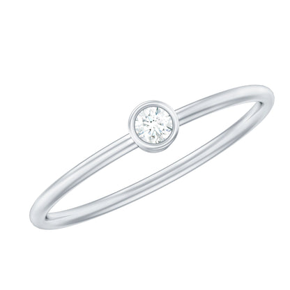Natural Diamond Dainty Promise Ring in Bezel Setting