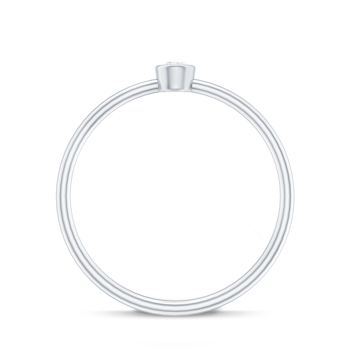 Natural Diamond Dainty Promise Ring in Bezel Setting