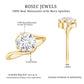 Round Cut 2 Carat Moissanite Solitaire Engagement Ring in Bypass Shank