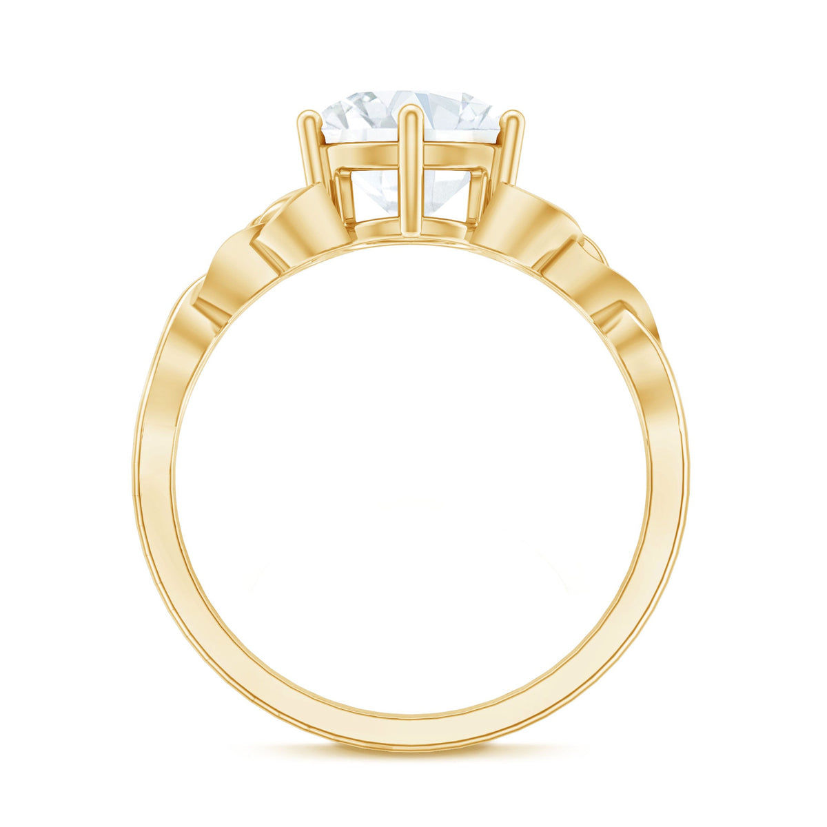 2 Carat Round Cut Moissanite Celtic Design Engagement Ring