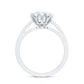 Round Moissanite Lotus Engagement Ring with Side Stones