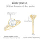 Round Moissanite Lotus Engagement Ring with Side Stones