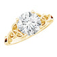 Round Moissanite Solitaire Engagement Ring with Celtic Details