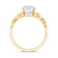 Round Moissanite Solitaire Engagement Ring with Celtic Details
