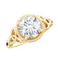 Brilliant Cut Moissanite Engagement Ring with Rope Frame