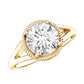 2 CT Round Moissanite Rope Band Engagement Ring