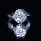 Certified Moissanite Bezel Set Engagement Ring with Crossover Shank