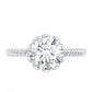 2 CT Moissanite Engagement Ring with Twisted Rope Band