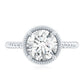 Brilliant Cut 2 Carat Moissanite Rope Band Engagement Ring