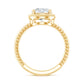 Brilliant Cut 2 Carat Moissanite Rope Band Engagement Ring