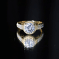 2 Carat Moissanite Round Cut Engagement Ring With Side Stones