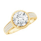 2 Carat Moissanite Round Cut Engagement Ring With Side Stones