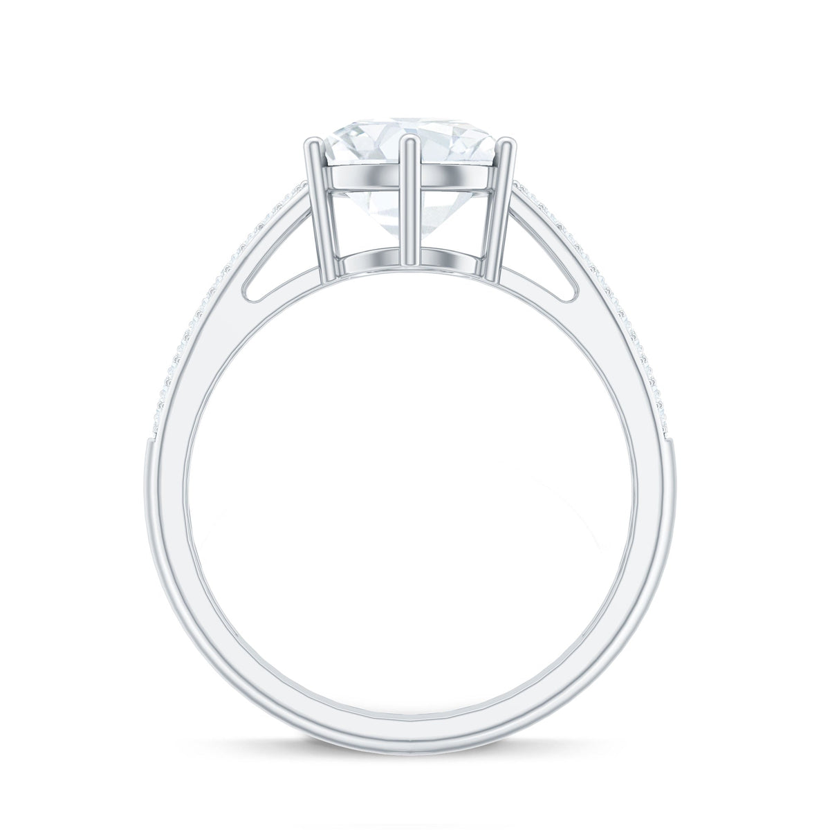 Certified Moissanite Side Stone Engagement Ring for Women