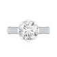 Lotus Basket Set Moissanite Engagement Ring with Side Stones