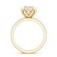Lotus Basket Set Moissanite Engagement Ring with Side Stones