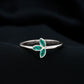 Marquise Cut Emerald Leaf Promise Ring in Bezel Setting